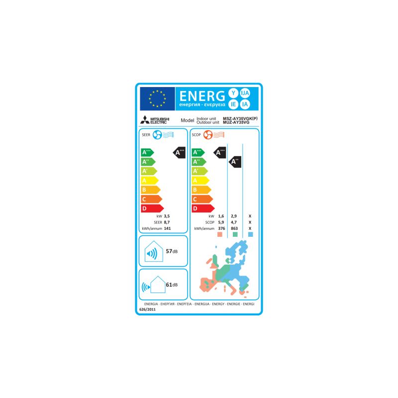 Climatiseur Mono Split MSZ-AY35VGK / MUZ-AY35VG MITSUBISHI ELECTRIC