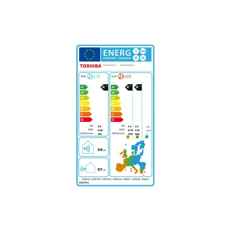 Climatiseur Mono Split RAS-B10N4KVRG-E / RAS-10J2AVSG-E1 TOSHIBA