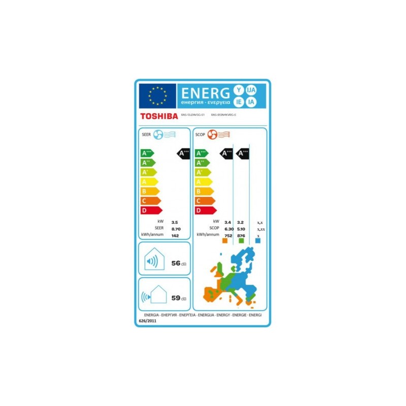 Climatisation Mono Split RAS-B13N4KVRG-E / RAS-13J2AVSG-E1 TOSHIBA